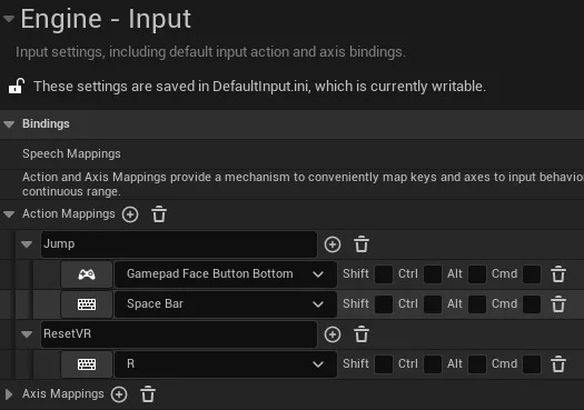 Figura: Actions Mappings.