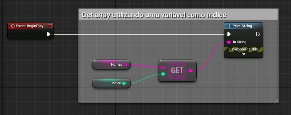 Figura: Blueprint Get utilizando uma variável como índice.