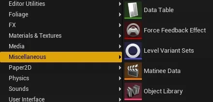 Figura: Menu de contexto Miscellaneous > Data Table.