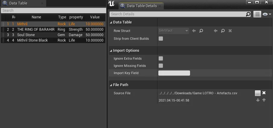 Figura: Data Table Details.