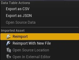 Figura: Data Table Reimport.