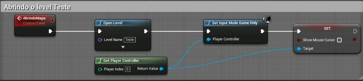 Figura: Blueprint - Logica para Open Level.