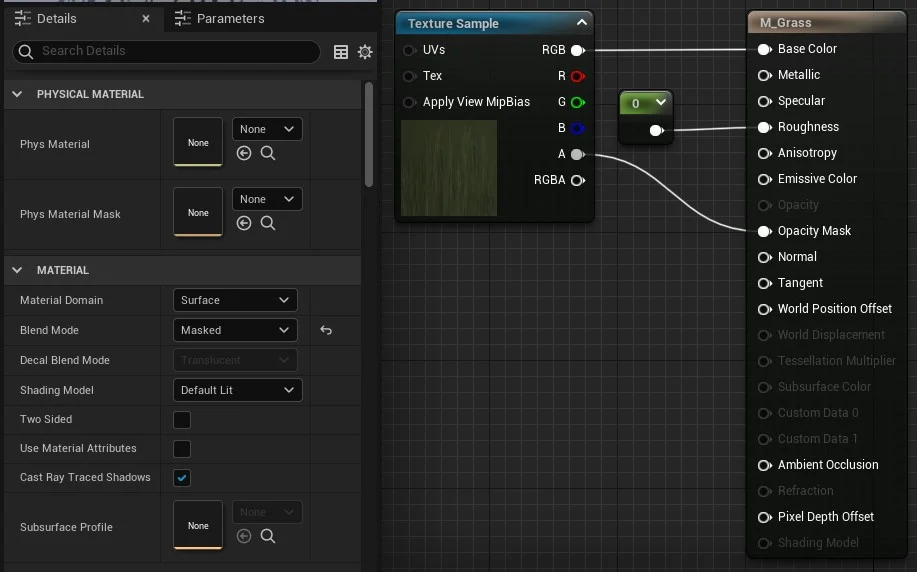 Figura: Properties blend mode masked.