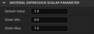 Figura: Material Instance - Slider Min e Slider Max.