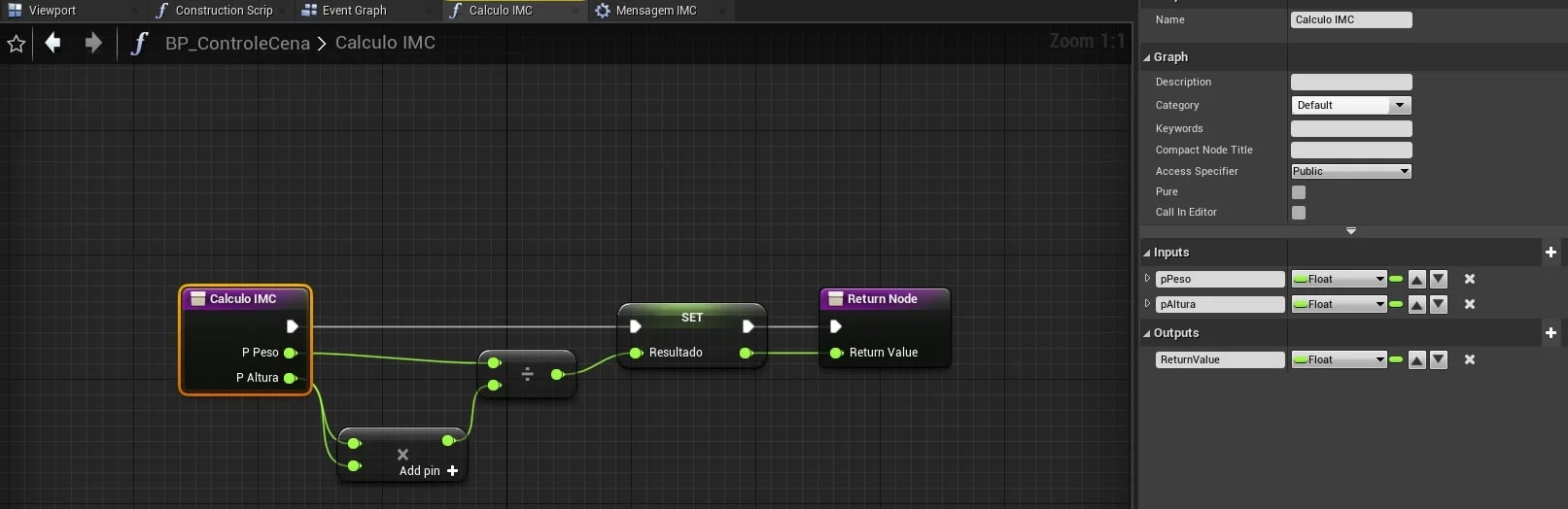 Figura: Blueprint - Exemplo de CalculoIMC.