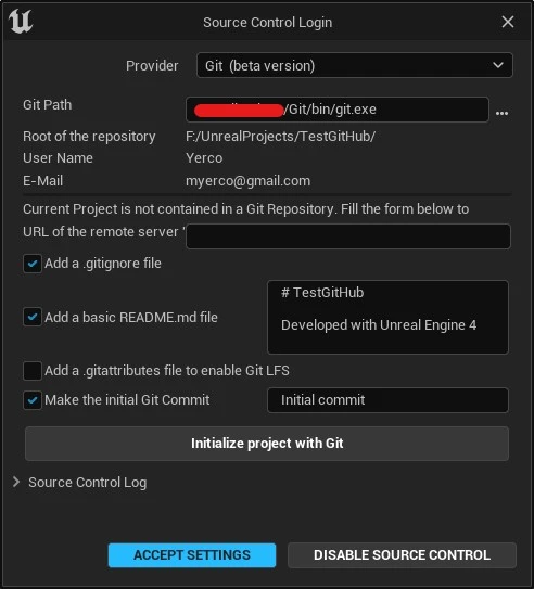 Figura: Source Control Login.