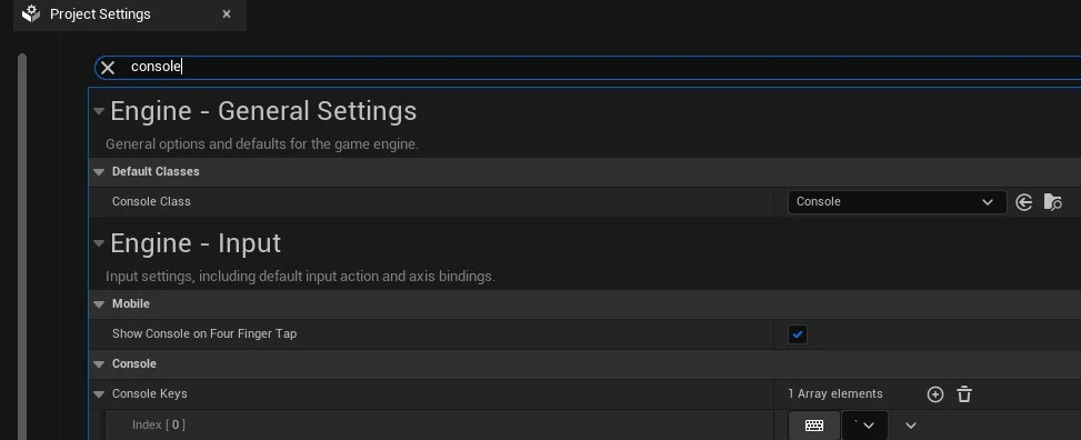 Figura: Project Settings.