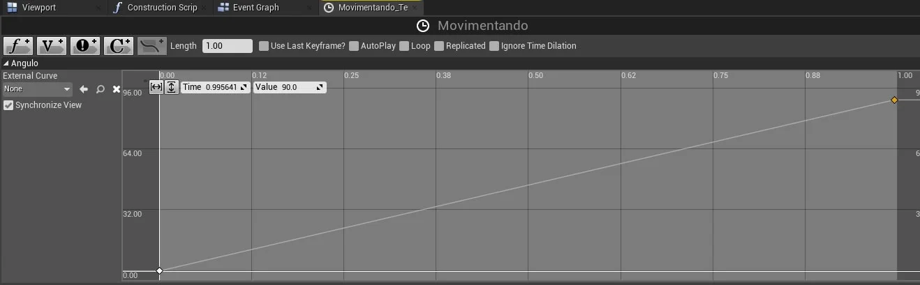 Figura: Exemplo de movimentação utilizando ângulo de abertura.